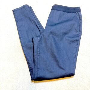 Eileen Fisher Slim Black Tapered Dress Pants Medium Pull On Organic Cotton NWOT